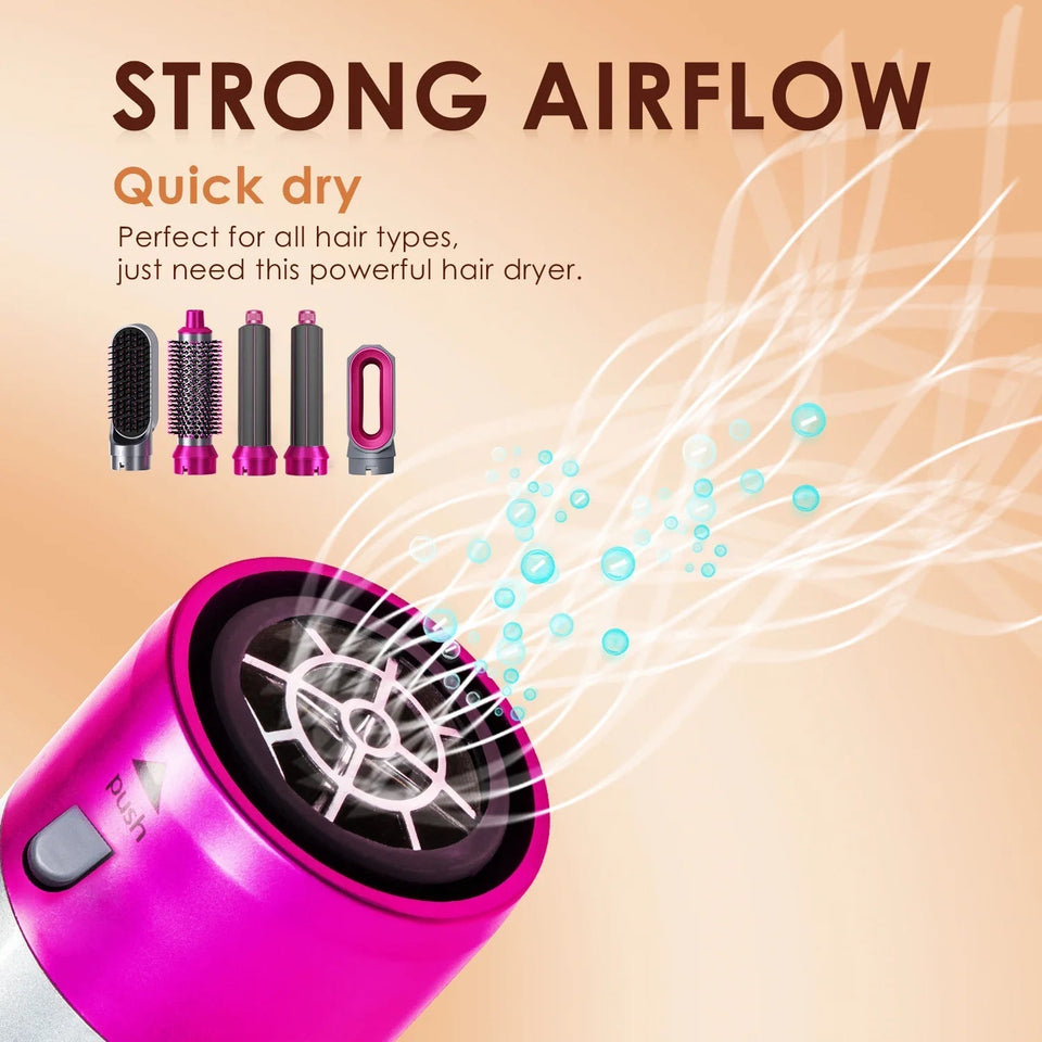 5 in 1 Multifunctional Electric Comb Negative Ion StraightComb Curling Iron Detachable Bruening Brush Hair Dryer