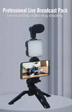 Vlogging Kit With Tripod Phone Holder Mini Microphone LED Fill Light Starter For TikTok Live Stream Video YouTube